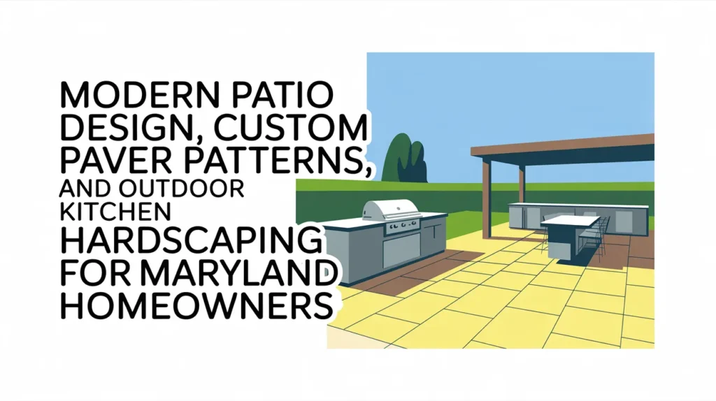 Modern Patio Design, Custom Paver Patterns, and Outdoor Kitchen Hardscaping for Maryland Homeowners